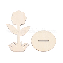 Diyの未完成の木の花の切り抜き  スロット付き  クラフト絵画用品用  バリーウッド  5.9x5x9.9cm&nbsp;WOOD-P017-06