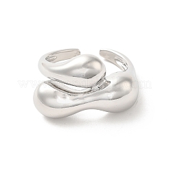 Brass Open Cuff Rings&nbsp;RJEW-P098-05P