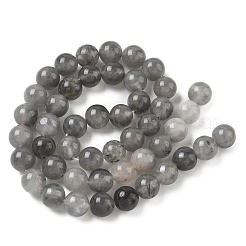 天然石クラウディクォーツビーズ連売り  ラウンド  8mm  穴：1mm  約45~47個/連  15インチ&nbsp;G-D840-69-8mm