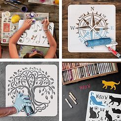 プラスチック再利用可能な描画絵画ステンシル テンプレート  ファブリック タイル 床 家具 木材の塗装用  長方形  リス模様  297x210mm&nbsp;DIY-WH0202-298