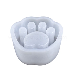 猫の足跡のプランター DIY 食品グレードのシリコン型  レジン型  UVレジン用  エポキシ樹脂工芸品作り  ホワイト  120x121x48mm&nbsp;PW-WG37183-01
