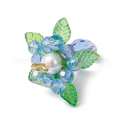 Glass with Round Shell Pearl and Acrylic Charms Pendants&nbsp;PALLOY-MZ00647-03