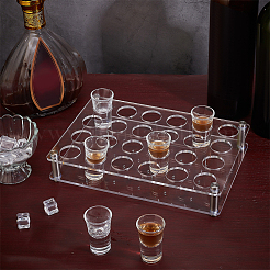 24穴アクリルビールカップホルダー  鉄金具付き  ホワイト  25.5x17.1x5.15cm&nbsp;ODIS-WH0099-10A-02