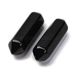 天然黒曜石の両端が尖ったポイント  多面カット  44~48x14~15x14~15mm&nbsp;G-C153-01C