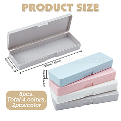 8個 4色 PPプラスチック鉛筆収納ボックス  長方形  ミックスカラー  195x63x26mm  2個/カラー&nbsp;AJEW-GO0004-66