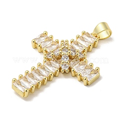 Rack Plating Brass Micro Pave Cubic Zirconia Pendants&nbsp;KK-F869-09G