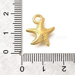 304ステンレスペンダント  ヒトデのチャーム  イオンプレーティング（ip）  18KGP本金メッキ  16.5x14x3.5mm  穴：2.5mm&nbsp;STAS-P381-03G