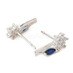 Flower Platinum Brass Stud Earrings&nbsp;EJEW-L270-08P