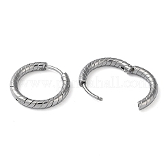 変色しない304ステンレススチール製フープピアス  ステンレス鋼色  16x17x2.5mm&nbsp;EJEW-H111-01C-P