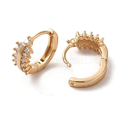 Brass Micro Pave Cubic Zirconia Hoop Earrings&nbsp;EJEW-C073-47KCG