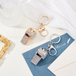 2Pcs 2 Colors Alloy Rhinestone Keychains&nbsp;KEYC-PH0002-20