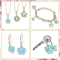 60個10スタイルアロイエナメルペンダント  花  ゴールドカラー  ミックスカラー  15.5~21.5x13.5~19x2.5~4.5mm  穴：1~2mm  6個/スタイル&nbsp;FIND-CJ0002-33