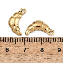 304ステンレスペンダント  クロワッサンチャーム  イオンプレーティング（ip）  18KGP本金メッキ  17x9.5x2mm  穴：1.6mm&nbsp;STAS-L303-21G