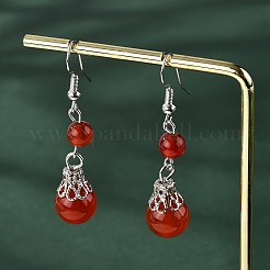 Natural Gemstone Dangle Earrings&nbsp;EJEW-JE01374