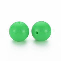 蛍光分厚いアクリルビーズ  ラウンド  ライム  20mm  穴：2~3mm  約105個/500g&nbsp;MACR-R517-20mm-07