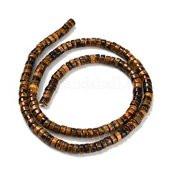 天然石タイガーアイビーズ連売り  グレードA  ディスク  ヒシビーズ  4.5x2.5mm  穴：1mm  約153~154個/連  15.08''~15.16''（38.3~38.5センチメートル）&nbsp;G-H230-90