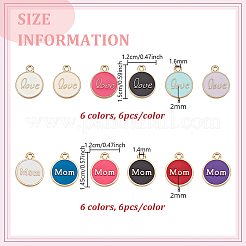 72Pcs 12 Styles Mother's Day Alloy Enamel Charms&nbsp;ENAM-GA0001-16