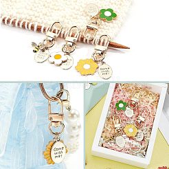9Pcs Alloy Enamel Pendants Keychains&nbsp;HJEW-NB0001-52