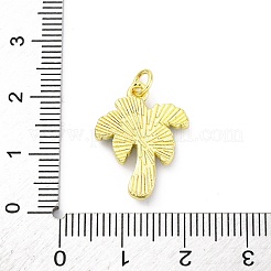 真鍮製エナメルペンダント  丸カン付き  ココナッツツリーチャーム  ラックめっき  持続的なメッキ  カドミウムフリー＆鉛フリー  18KGP本金メッキ  20.5x15.5x3mm  穴：3mm&nbsp;KK-U066-14G