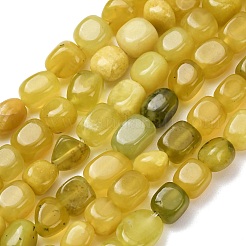 Natural Korea Olive Jade Nuggets Beads Strands&nbsp;G-T150-A02-02