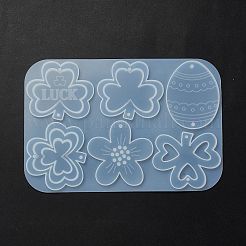 Easter Egg & Shamrock & Flower Connector Charms Silicone Molds&nbsp;X-DIY-L065-01