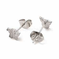 Non-Tarnish 304 Stainless Steel Butterfly Stud Earrings for Women&nbsp;EJEW-C004-11P