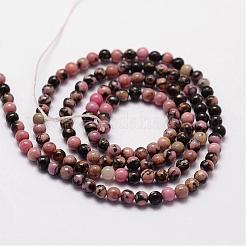 Natural Rhodonite Beads Strands&nbsp;G-N0204-01-3mm