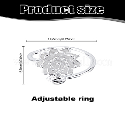 1Pc Brass Adjustable Cuff Rings for Women&nbsp;RJEW-LP0003-56