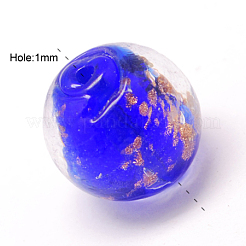 Handmade Gold Sand Lampwork Beads&nbsp;LAMP-S034-12mm-01