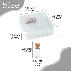 ガラス瓶 ガラスボトル ビーズ容器 18個  コルク栓付き  ウィッシングボトル  透明  1.8x1cm  穴：0.65のCM  容量：1ml（0.03液量オンス）&nbsp;CON-FS0001-16