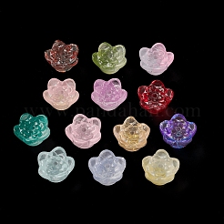 Spray Painted Transparent Glass Beads&nbsp;GLAA-D006-10