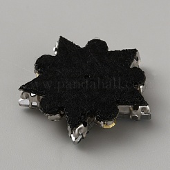 ラインストーン糸アイロン/縫い付けパッチ  ガム入り  布のアップリケ  スター  クリスタルAB  31x32x8mm&nbsp;DIY-WH0589-98G
