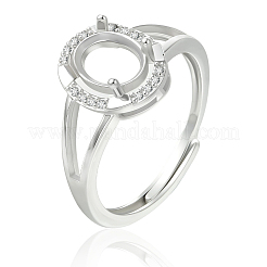 1Pc 925 Sterling Silver Prong Ring Settings&nbsp;STER-BBC0008-59