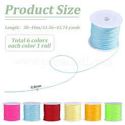 6 Rolls 6 Colors Nylon Chinese Knot Cord&nbsp;NWIR-PH0002-54
