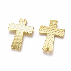 合金リンクコネクター  カドミウムフリー＆ニッケルフリー＆鉛フリー  打たクロス  ゴールドカラー  38x27.5x3mm  穴：2mm&nbsp;X-PALLOY-AD48697-G-FF