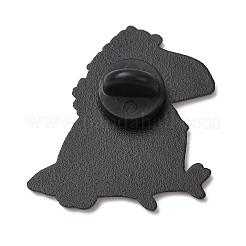 花とカラスのエナメルピン  バックパック用合金ラペルピンバック  ブラック  32x28mm&nbsp;JEWB-A038-07D-EB