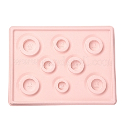 8サイズフロッキングプラスチック長方形ブレスレットデザインボード  桃パフ  34.8x26x1.6のCM。&nbsp;TOOL-D052-02-A