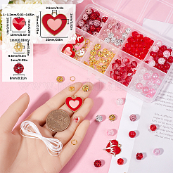 Valentine's Day Theme DIY Polymer Clay Rhinestone Beads Stretch Bracelet Making Kits&nbsp;DIY-SC0028-69
