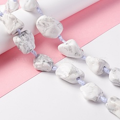 天然石ハウライトビーズ連売り  ナゲット  16~36.8x13~28.5x8~21mm  穴：2~3.8mm  約13個/連  16.26~17.52''（41.3~44.5センチメートル）&nbsp;G-B024-07