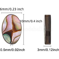 天然アワビシェル/パウアシェルビーズ  オーバル  10.36x6.3x3.28mm  穴：0.5mm&nbsp;SSHEL-BC0001-08