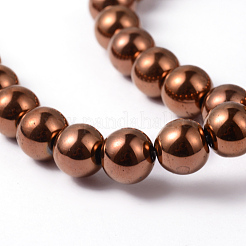 Non-Magnetic Synthetic Hematite Beads Strands&nbsp;X-G-G091-8mm