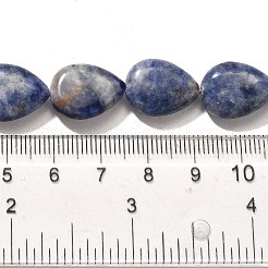 天然ブルースポットジャスパービーズ連売り  ティアドロップ  16x12x5~6mm  穴：1mm  約25個/連  15.16''~15.75''（38.5~40センチメートル）&nbsp;G-P561-B06-01