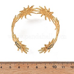 女性用304ステンレススチールエナメルカフバングル  太陽  ゴールドカラー  内径：2.01インチ（5.1cm）&nbsp;SA-B005-02G
