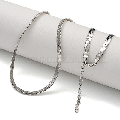 Wholesale Brass Flat Snake Chain Necklaces for Women