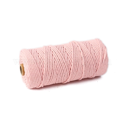 工芸品の編み物用の綿糸  ピンク  3mm  約109.36ヤード（100m）/ロール&nbsp;PW-WG5AA41-58-1
