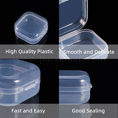 プラスチックビーズ収納ケース  キューブ  透明  3.5x3.5x1.8cm&nbsp;CON-L006-09-1