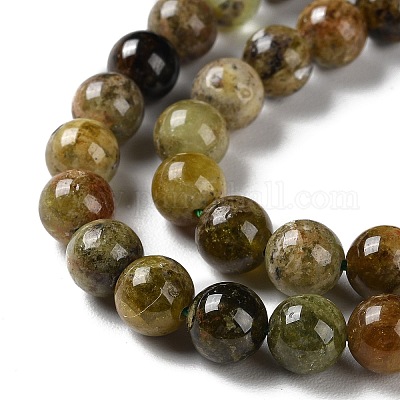Natural Green Garnet Beads Strands&nbsp;G-Z034-B14-02-1