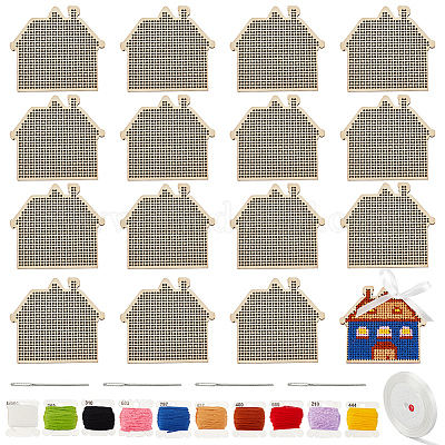 DIYクロスステッチキット 木製針工芸クロスステッチ刺繍ペンダント