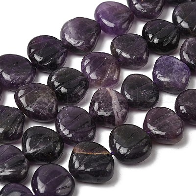 天然アメジストの彫刻ビーズ連売り  シェル形状  14~15x16~17x6~7mm  穴：1mm  約28~29個/連  15.35~15.55''（39~39.5センチメートル）&nbsp;G-H339-A07-01A-1