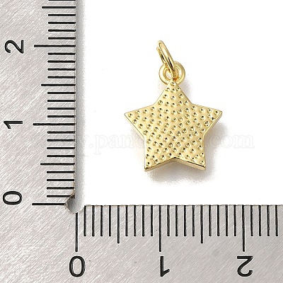 真鍮製のシェルペンダント  スターのチャーム  丸カン付き  16KGP本金メッキ  14x12x2mm&nbsp;KK-R002-07G-1